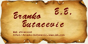 Branko Butačević vizit kartica
